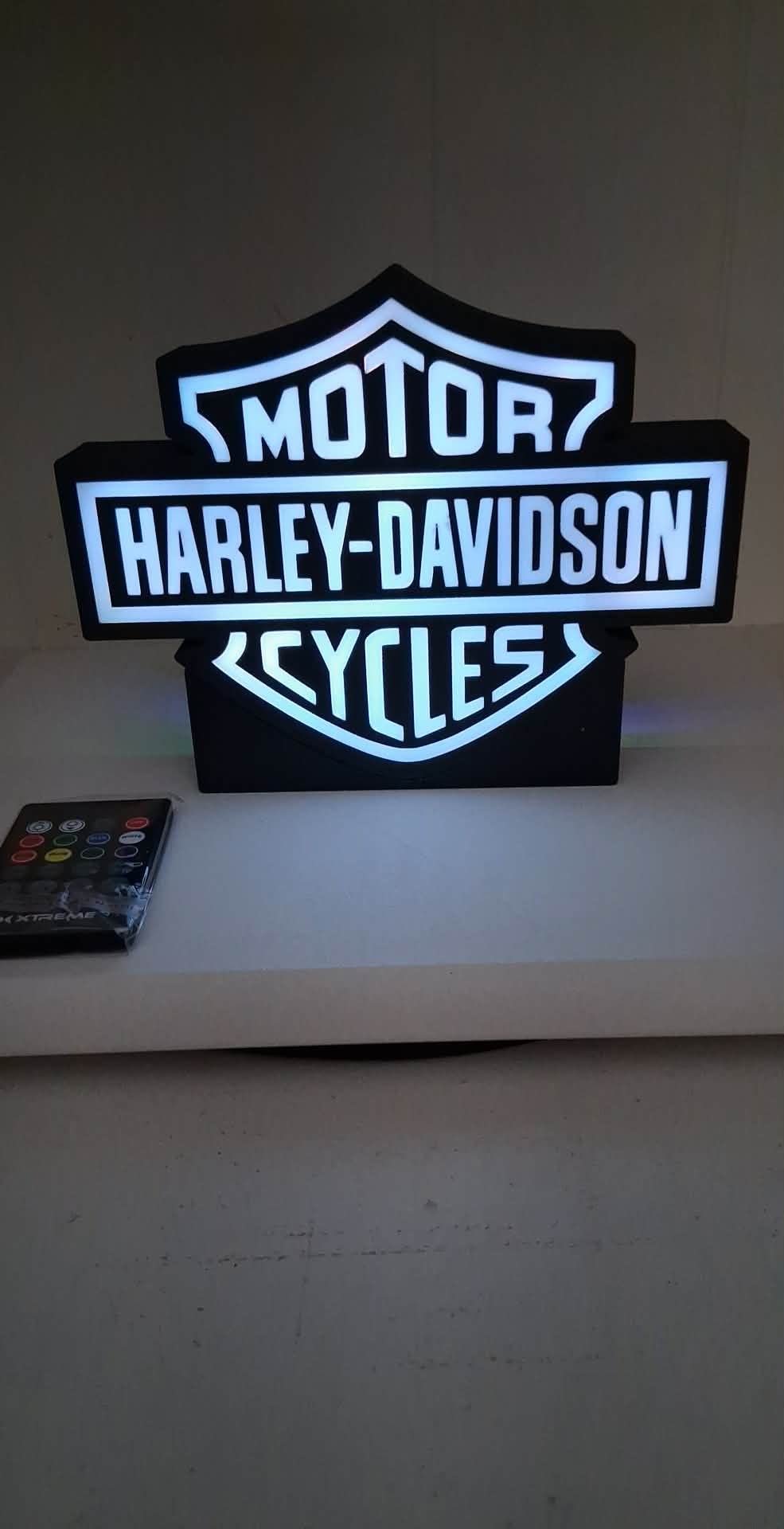 Harley Black and White LED light box – custom 3D printed – Lit Layer Creations
